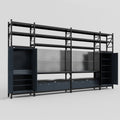M1221 Modular Work Bench with Shelves - H3100mm x W5700mm | Laminate WBT | Dark Grey
