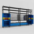 M1221 Modular Work Bench with Shelves - H3100mm x W5700mm | Laminate WBT | Blue