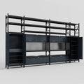 M1221 Modular Work Bench with Shelves - H3100mm x W5700mm | Laminate WBT | Dark Grey
