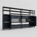 M1221 Modular Work Bench with Shelves - H3100mm x W5700mm | Laminate WBT | Dark Grey