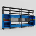 M1221 Modular Work Bench with Shelves - H3100mm x W5700mm | Laminate WBT | Blue