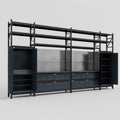M1221 Modular Work Bench with Shelves - H3100mm x W5700mm | Laminate WBT | Dark Grey