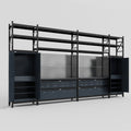 M1221 Modular Work Bench with Shelves - H3100mm x W5700mm | Laminate WBT | Dark Grey