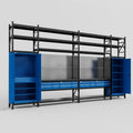 M1221 Modular Work Bench with Shelves - H3100mm x W5700mm | Laminate WBT | Blue