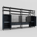 M1221 Modular Work Bench with Shelves - H3100mm x W5700mm | Laminate WBT | Dark Grey