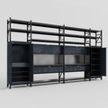 M1221 Modular Work Bench with Shelves - H3100mm x W5700mm | Laminate WBT | Dark Grey