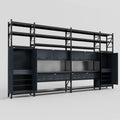 M1221 Modular Work Bench with Shelves - H3100mm x W5700mm | Laminate WBT | Dark Grey