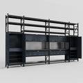 M1221 Modular Work Bench with Shelves - H3100mm x W5700mm | Laminate WBT | Dark Grey