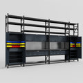 M1221 Modular Work Bench with Shelves - H3100mm x W5700mm | Laminate WBT | Dark Grey