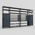 M1221 Modular Work Bench with Shelves - H3100mm x W5700mm | Laminate WBT | Dark Grey