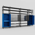 M1221 Modular Work Bench with Shelves - H3100mm x W5700mm | Laminate WBT | Blue