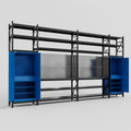 M1221 Modular Work Bench with Shelves - H3100mm x W5700mm | Laminate WBT | Blue