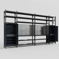 M1221 Modular Work Bench with Shelves - H3100mm x W5700mm | Laminate WBT | Dark Grey