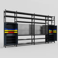 M1221 Modular Work Bench with Shelves - H3100mm x W5700mm | Laminate WBT | Dark Grey