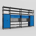 M1221 Modular Work Bench with Shelves - H3100mm x W5700mm | Laminate WBT | Blue