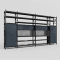 M1221 Modular Work Bench with Shelves - H3100mm x W5700mm | Laminate WBT | Dark Grey