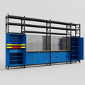 M1221 Modular Work Bench with Shelves - H3100mm x W5700mm | MDF WBT | Blue