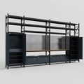 M1221 Modular Work Bench with Shelves - H3100mm x W5700mm | MDF WBT | Dark Grey