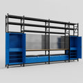 M1221 Modular Work Bench with Shelves - H3100mm x W5700mm | MDF WBT | Blue