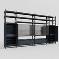 M1221 Modular Work Bench with Shelves - H3100mm x W5700mm | MDF WBT | Dark Grey