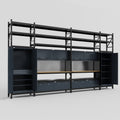 M1221 Modular Work Bench with Shelves - H3100mm x W5700mm | MDF WBT | Dark Grey
