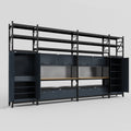 M1221 Modular Work Bench with Shelves - H3100mm x W5700mm | MDF WBT | Dark Grey