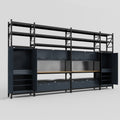 M1221 Modular Work Bench with Shelves - H3100mm x W5700mm | MDF WBT | Dark Grey