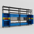M1221 Modular Work Bench with Shelves - H3100mm x W5700mm | MDF WBT | Blue