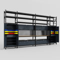 M1221 Modular Work Bench with Shelves - H3100mm x W5700mm | MDF WBT | Dark Grey
