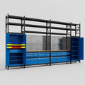 M1221 Modular Work Bench with Shelves - H3100mm x W5700mm | MDF WBT | Blue