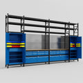 M1221 Modular Work Bench with Shelves - H3100mm x W5700mm | MDF WBT | Blue