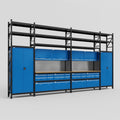 M1221 Modular Work Bench with Shelves - H3100mm x W5700mm | MDF WBT | Blue