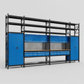 M1221 Modular Work Bench with Shelves - H3100mm x W5700mm | MDF WBT | Blue