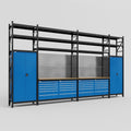 M1221 Modular Work Bench with Shelves - H3100mm x W5700mm | MDF WBT | Blue