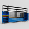 M1221 Modular Work Bench with Shelves - H3100mm x W5700mm | MDF WBT | Blue