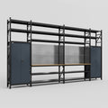 M1221 Modular Work Bench with Shelves - H3100mm x W5700mm | MDF WBT | Dark Grey