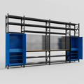 M1221 Modular Work Bench with Shelves - H3100mm x W5700mm | MDF WBT | Blue