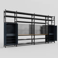 M1221 Modular Work Bench with Shelves - H3100mm x W5700mm | MDF WBT | Dark Grey