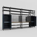 M1221 Modular Work Bench with Shelves - H3100mm x W5700mm | MDF WBT | Dark Grey