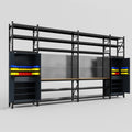 M1221 Modular Work Bench with Shelves - H3100mm x W5700mm | MDF WBT | Dark Grey