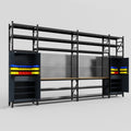 M1221 Modular Work Bench with Shelves - H3100mm x W5700mm | MDF WBT | Dark Grey