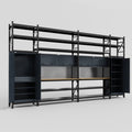 M1221 Modular Work Bench with Shelves - H3100mm x W5700mm | MDF WBT | Dark Grey