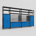 M1221 Modular Work Bench with Shelves - H3100mm x W5700mm