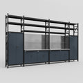 M1221 Modular Work Bench with Shelves - H3100mm x W5700mm | Stainless WBT | Dark Grey