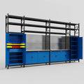 M1221 Modular Work Bench with Shelves - H3100mm x W5700mm