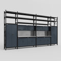 M1221 Modular Work Bench with Shelves - H3100mm x W5700mm | Stainless WBT | Dark Grey
