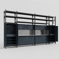 M1221 Modular Work Bench with Shelves - H3100mm x W5700mm | Stainless WBT | Dark Grey