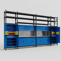 M1221 Modular Work Bench with Shelves - H3100mm x W5700mm