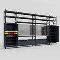 M1221 Modular Work Bench with Shelves - H3100mm x W5700mm | Stainless WBT | Dark Grey