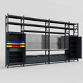 M1221 Modular Work Bench with Shelves - H3100mm x W5700mm | Stainless WBT | Dark Grey